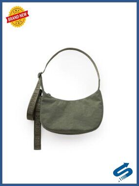 Recycled Nylon Crescent Crossbody Bag with Zip Pocket & Key Leash